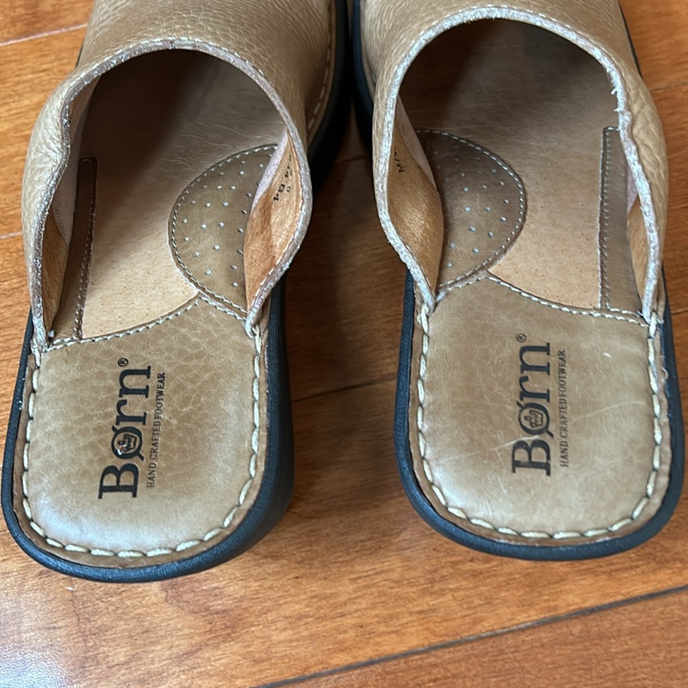 Born Tan Leather Clogs Size 6 - Picture 5 of 9